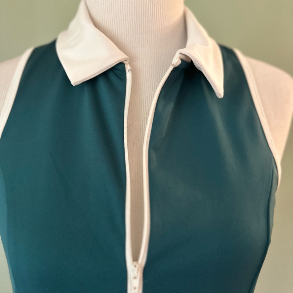 Green and White Sleeveless dress reformation large - Picture 4 of 13